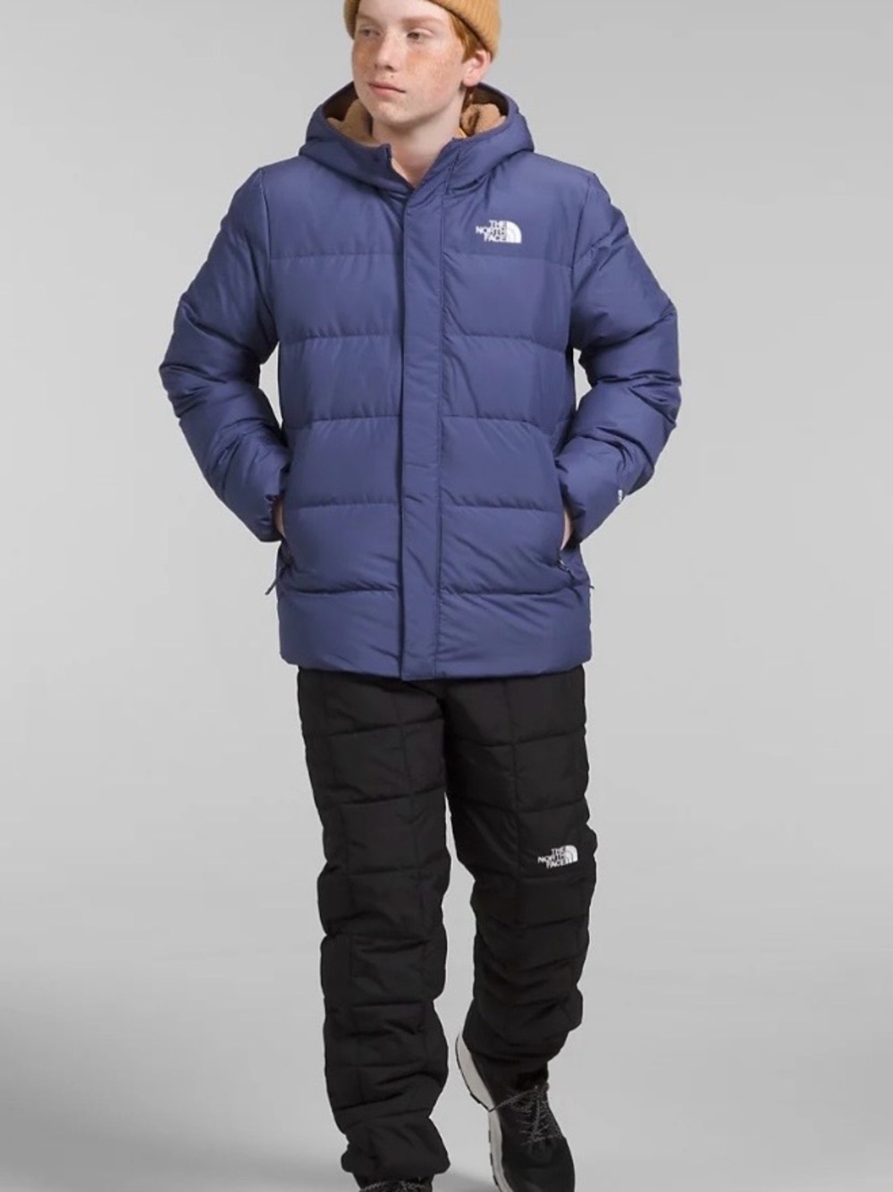 The North Face Boy's North Down Fleece-Lined Parka Cave Blue